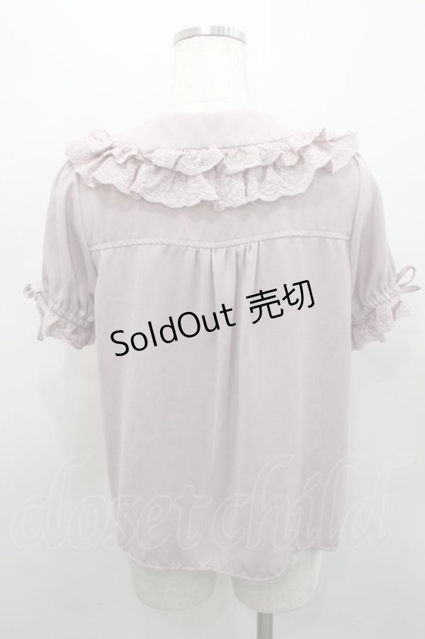 画像2: Ank Rouge / 2段レース襟半袖ブラウス  ピンク I-26-02-15-043-CA-BL-SA-ZI (2)