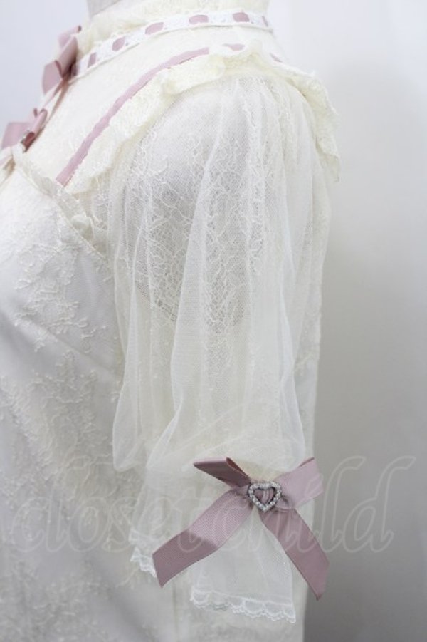 画像4: LIZ LISA / ボリュームスリーブレーストップス  アイボリーＸピンク I-26-02-15-044-LO-TO-SA-ZI (4)