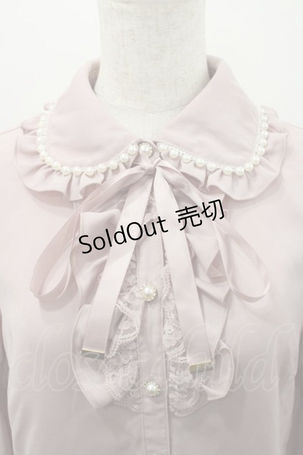 画像3: Secret Honey / パール襟フリルレース長袖ブラウス  ピンク I-26-02-15-045-CA-BL-SA-ZI (3)