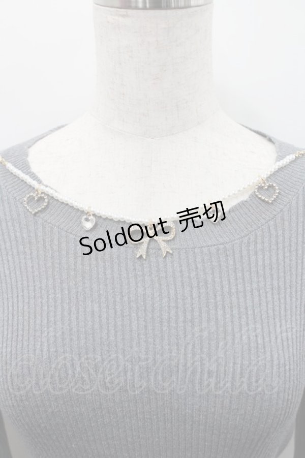 画像3: Rojita / ネックレス付肩ボリュームフリルニットトップス  グレー I-26-02-15-050-LO-TO-SA-ZI (3)