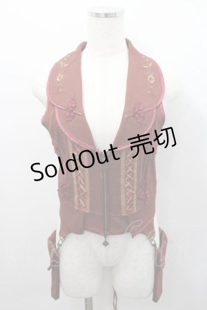 画像: Ozz oneste / ポケット付きジレ  ボルドー I-26-02-15-051-OO-TO-SA-ZI