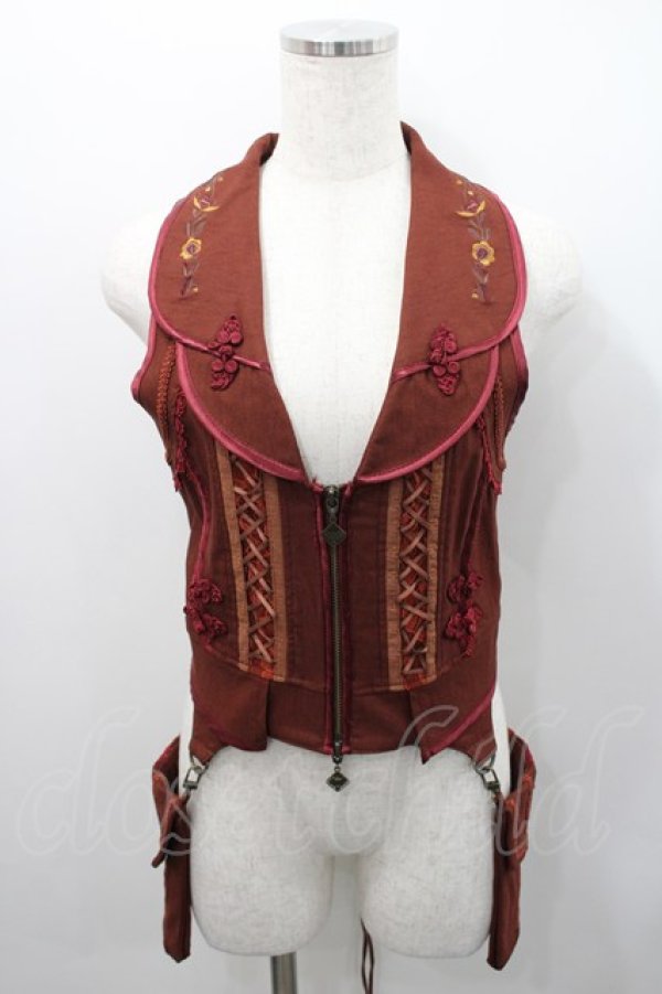 画像1: Ozz oneste / ポケット付きジレ  ボルドー I-26-02-15-051-OO-TO-SA-ZI (1)