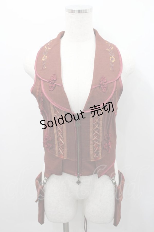 画像1: Ozz oneste / ポケット付きジレ  ボルドー I-26-02-15-051-OO-TO-SA-ZI (1)