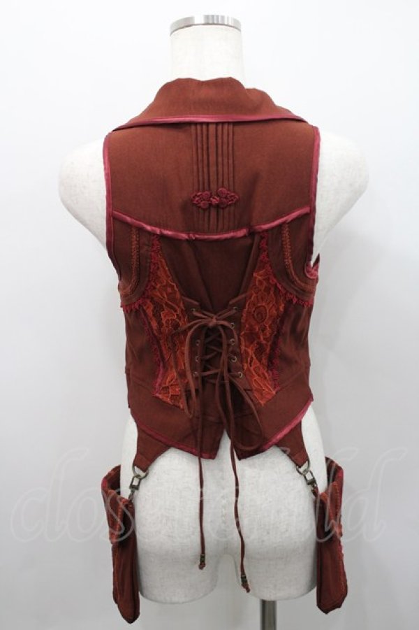 画像2: Ozz oneste / ポケット付きジレ  ボルドー I-26-02-15-051-OO-TO-SA-ZI (2)