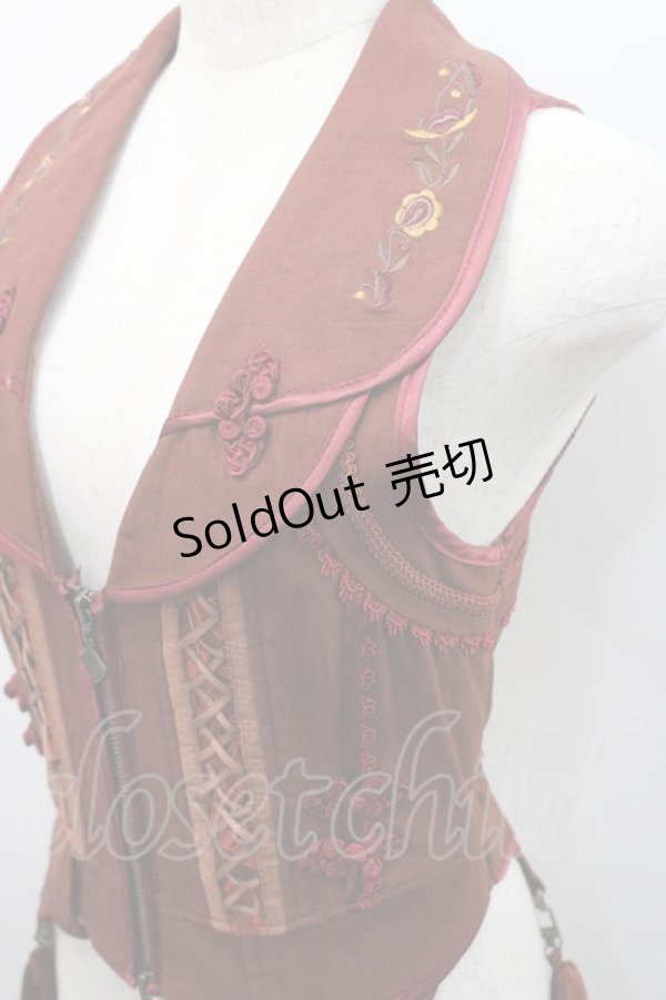 画像3: Ozz oneste / ポケット付きジレ  ボルドー I-26-02-15-051-OO-TO-SA-ZI (3)