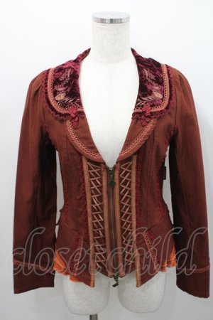 画像: Ozz oneste / ベロア襟ジャケット  ボルドー I-26-02-15-052-OO-JA-SA-ZI