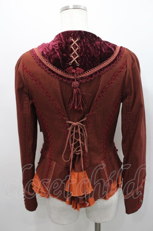 画像2: Ozz oneste / ベロア襟ジャケット  ボルドー I-26-02-15-052-OO-JA-SA-ZI (2)