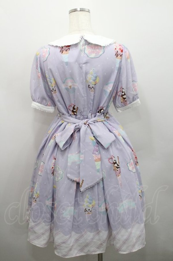 画像2: axes femme kawaii / アイス柄半袖ワンピース M ラベンダー I-26-02-15-053-AX-OP-TE-ZI (2)