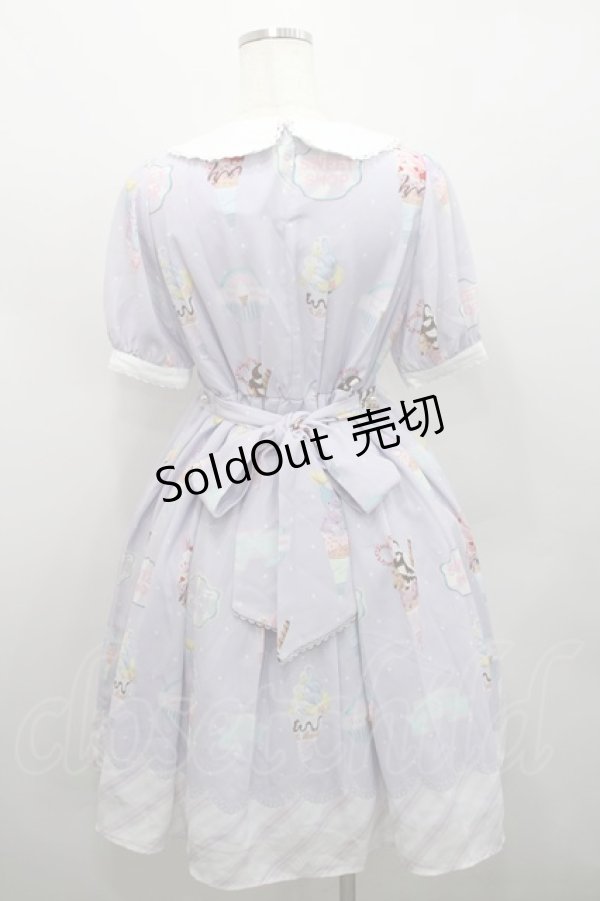 画像2: axes femme kawaii / アイス柄半袖ワンピース M ラベンダー I-26-02-15-053-AX-OP-TE-ZI (2)