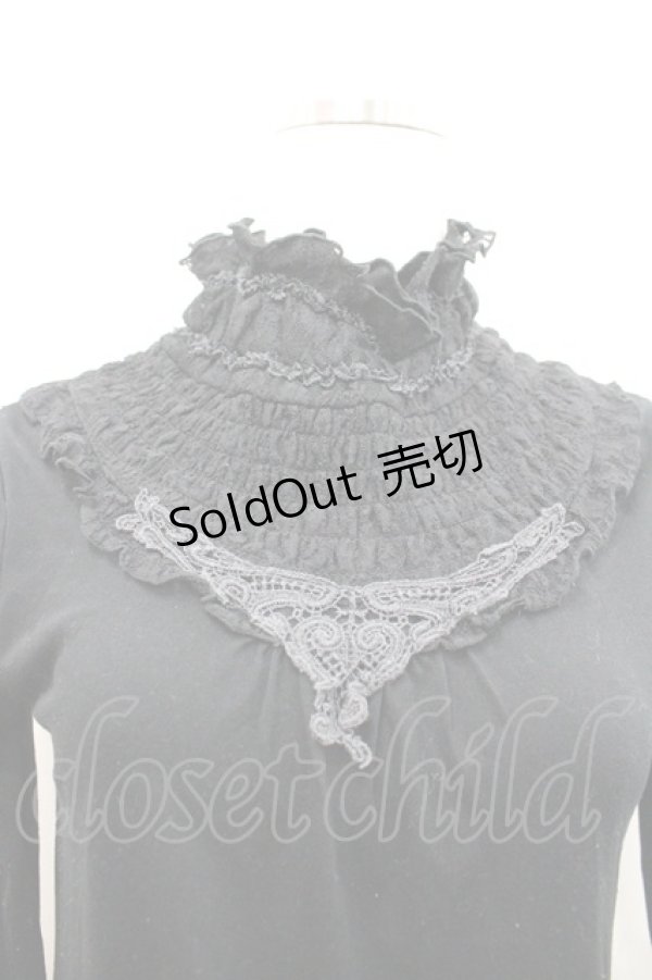 画像2: axes femme / 胸元シャーリングインナープルオーバー M 黒 I-26-02-15-006-AX-TO-TE-ZI (2)