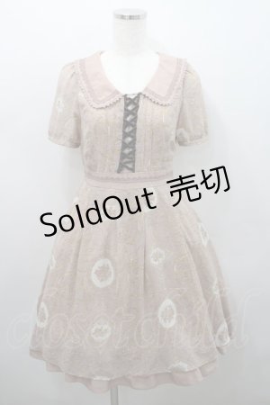 画像: axes femme / オーナメントリーフＸバラOP  ピンク I-26-02-15-055-AX-OP-SA-ZI