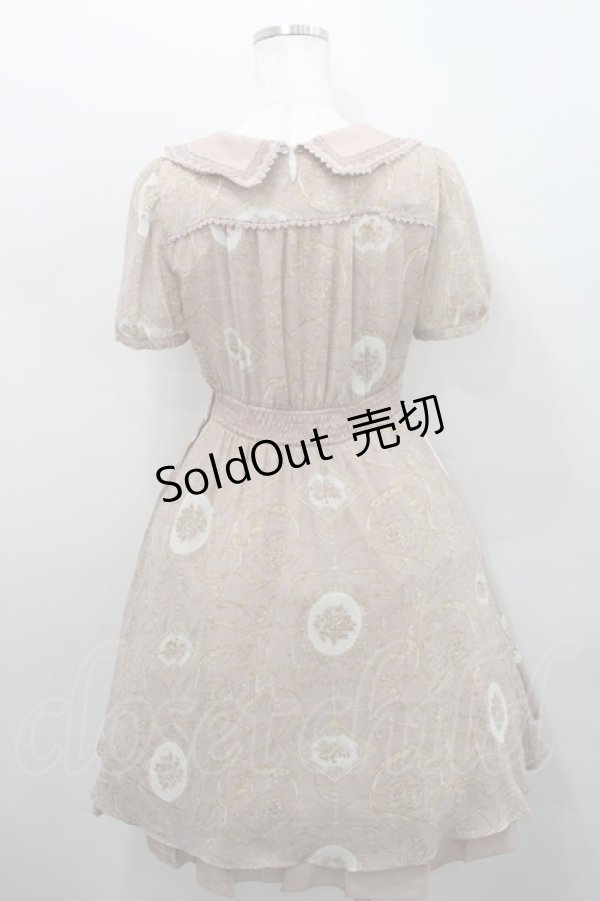 画像2: axes femme / オーナメントリーフＸバラOP  ピンク I-26-02-15-055-AX-OP-SA-ZI (2)