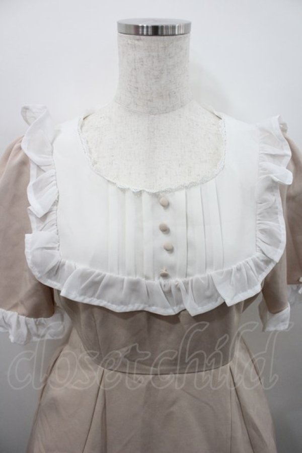 画像3: DearMyLoveRose / ヨーク襟半袖ワンピース M ベージュ I-26-02-15-056-EL-OP-SA-ZI (3)