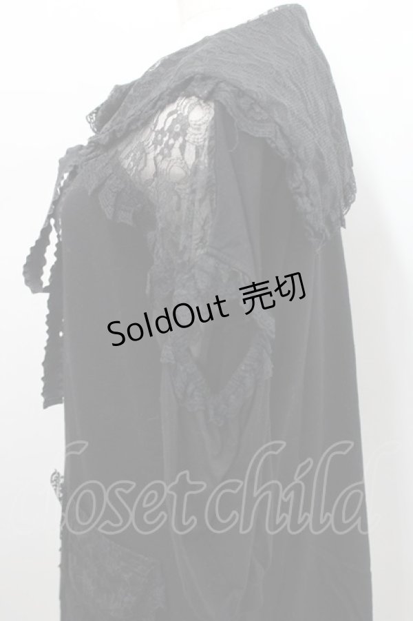 画像4: Swankiss / セーラーレース襟半袖カットワンピース  黒 I-26-02-15-058-CA-OP-SA-ZI (4)