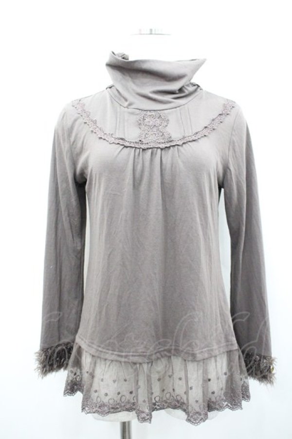 画像1: axes femme / 袖口ファーインナープルオーバー M ブラウン I-26-02-15-007-AX-TO-TE-ZI (1)