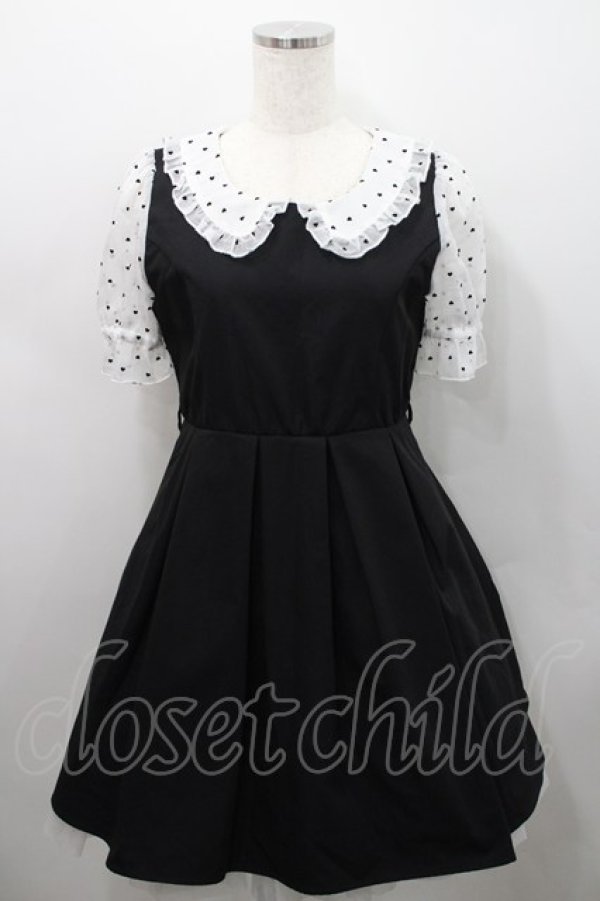 画像1: evelyn / 半袖ハートワンピース  ブラック I-26-02-15-060-LO-OP-SA-ZI (1)