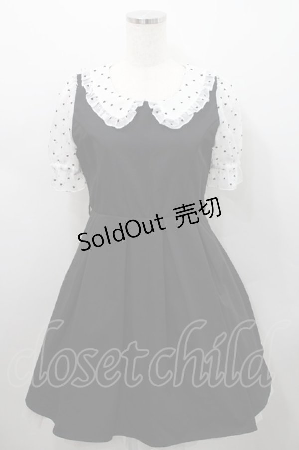 画像1: evelyn / 半袖ハートワンピース  ブラック I-26-02-15-060-LO-OP-SA-ZI (1)