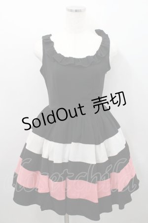 画像: Honey Bunch / トリコロールワンピース S ブラック I-26-02-15-062-LO-OP-SA-ZI