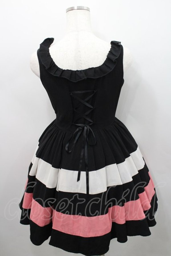 画像2: Honey Bunch / トリコロールワンピース S ブラック I-26-02-15-062-LO-OP-SA-ZI (2)