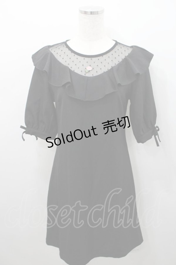 画像1: Rojita / エンブロイダリーローズワンピース  黒 I-26-02-15-067-LO-OP-SA-ZI (1)