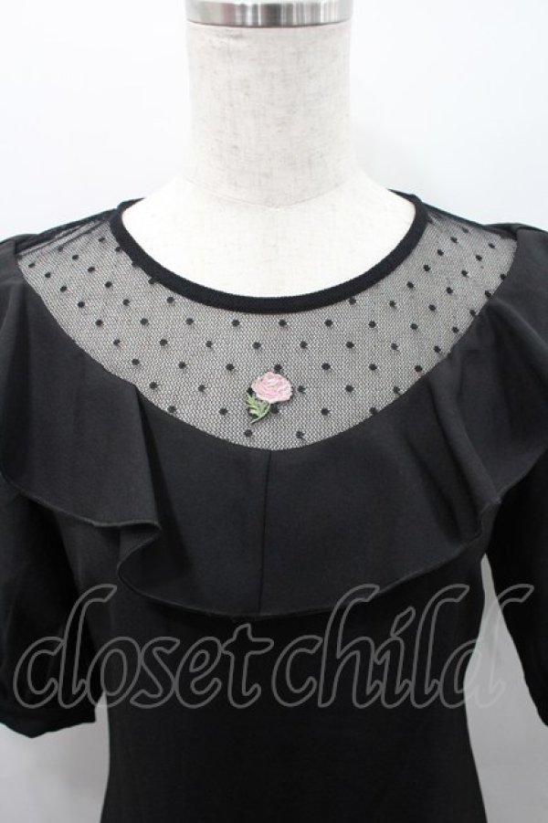 画像3: Rojita / エンブロイダリーローズワンピース  黒 I-26-02-15-067-LO-OP-SA-ZI (3)