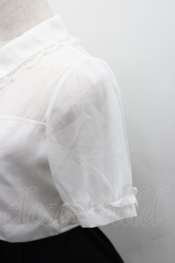 画像4: Rojita / シフォン切替半袖ワンピース  白Ｘ黒 I-26-02-15-068-LO-OP-SA-ZI (4)