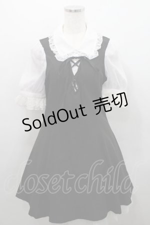 画像: Rojita / スピンドルリボンオーガンジー袖ワンピース  ブラック I-26-02-15-070-LO-OP-SA-ZI