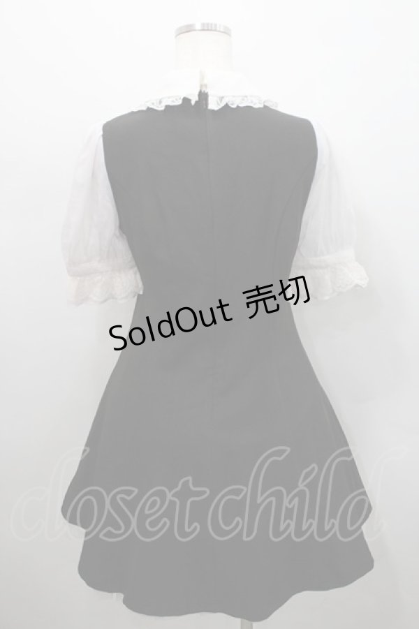 画像2: Rojita / スピンドルリボンオーガンジー袖ワンピース  ブラック I-26-02-15-070-LO-OP-SA-ZI (2)