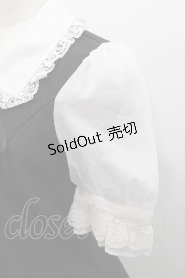 画像4: Rojita / スピンドルリボンオーガンジー袖ワンピース  ブラック I-26-02-15-070-LO-OP-SA-ZI (4)