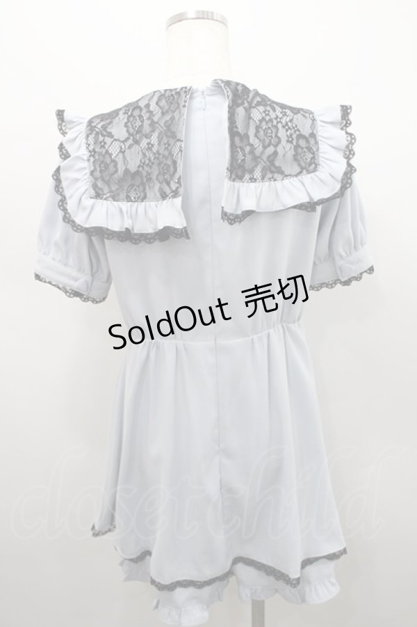 画像2: Ank Rouge / レースコンビネゾン  サックスＸ黒 I-26-02-15-071-CA-OP-SA-ZI (2)