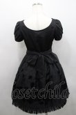画像2: L'EST ROSE / フロッキー薔薇チュール半袖ワンピース 2 黒 I-26-02-15-078-LO-OP-SA-ZI (2)