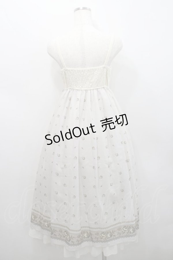 画像2: axes femme / クラシック花柄マキシワンピース M 生成り I-26-02-15-085-AX-OP-TE-ZI (2)