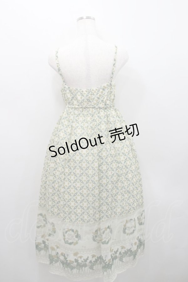 画像2: axes femme / たんぽぽ柄ロングキャミワンピース  グリーン I-26-02-15-086-AX-TO-SA-ZI (2)