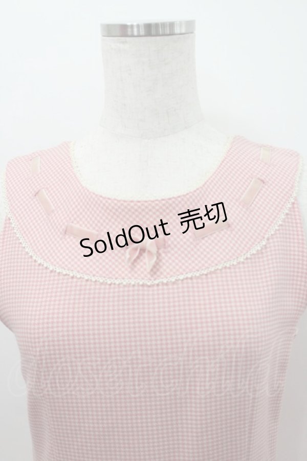 画像3: Shirley Temple / 千鳥格子リボン刺繍ジャンパースカート 160 ピンク I-26-02-15-087-ET-OP-SA-ZI (3)