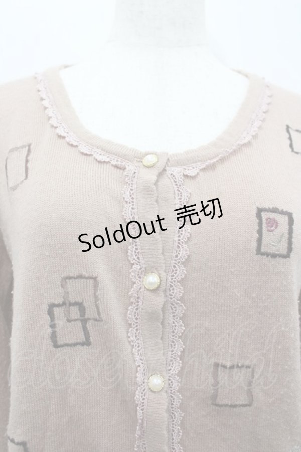 画像2: axes femme / 額縁刺繍カーディガン  ピンク I-26-02-15-010-AX-TO-SA-ZI (2)