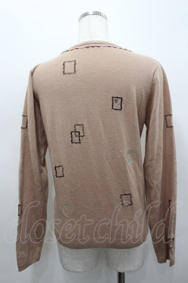 画像3: axes femme / 額縁刺繍カーディガン  ピンク I-26-02-15-010-AX-TO-SA-ZI (3)