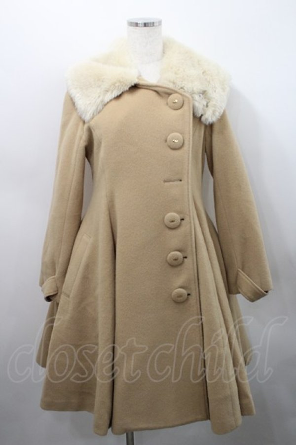 画像1: elements,H / ファー襟&ロゴボタンロングコート  ブラウン I-26-02-15-096-PU-CO-SA-ZI (1)