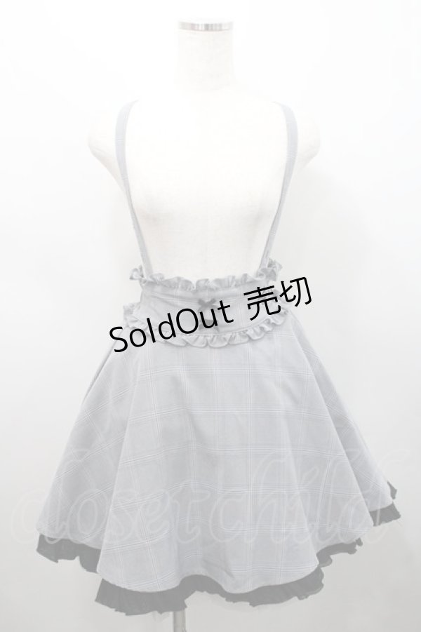 画像1: TRAVAS TOKYO / グレンチェックサス付きスカート  黒Ｘ白 I-26-02-15-100-PU-SK-SA-ZI (1)