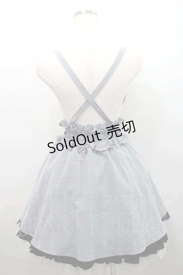 画像2: TRAVAS TOKYO / グレンチェックサス付きスカート  黒Ｘ白 I-26-02-15-100-PU-SK-SA-ZI (2)