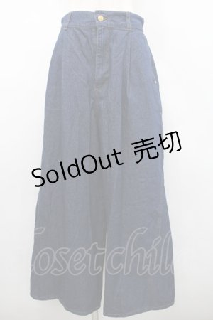 画像: axes femme / バックリボンワイドデニムパンツ  インディゴ I-26-02-15-103-AX-PA-HR-ZI