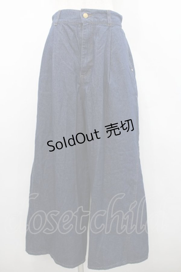 画像1: axes femme / バックリボンワイドデニムパンツ  インディゴ I-26-02-15-103-AX-PA-HR-ZI (1)