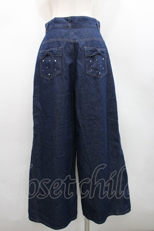 画像2: axes femme / バックリボンワイドデニムパンツ  インディゴ I-26-02-15-103-AX-PA-HR-ZI (2)