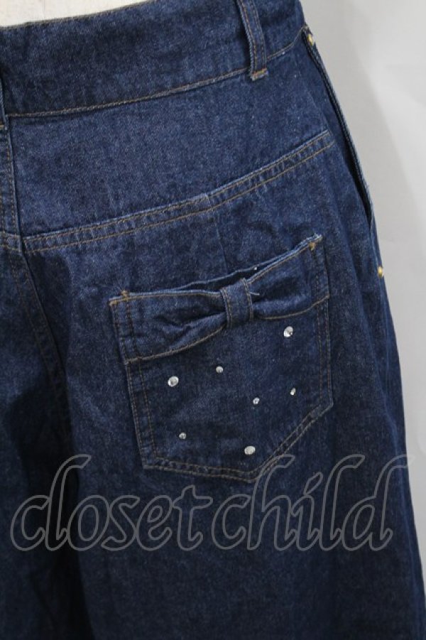 画像3: axes femme / バックリボンワイドデニムパンツ  インディゴ I-26-02-15-103-AX-PA-HR-ZI (3)