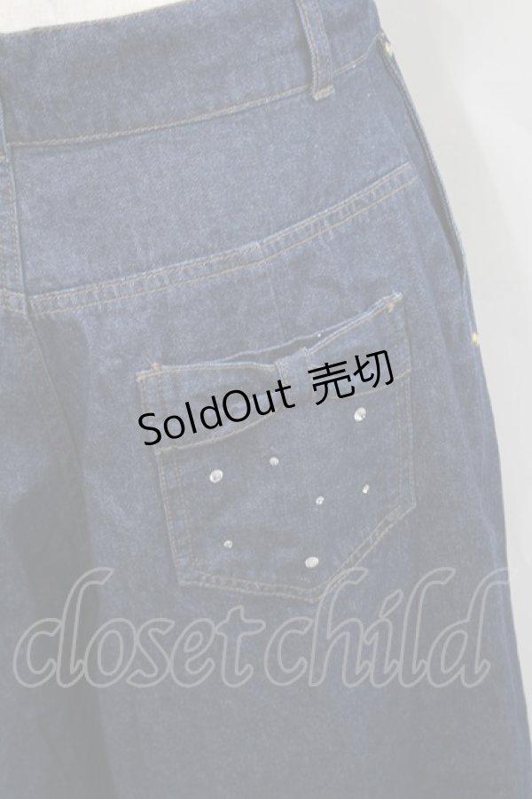 画像3: axes femme / バックリボンワイドデニムパンツ  インディゴ I-26-02-15-103-AX-PA-HR-ZI (3)