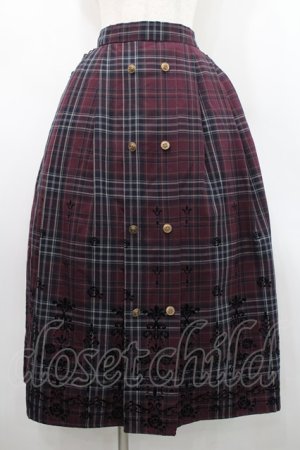 画像: axes femme / フロッキーチェックスカート  ボルドーチェック I-26-02-15-105-AX-SK-SA-ZI