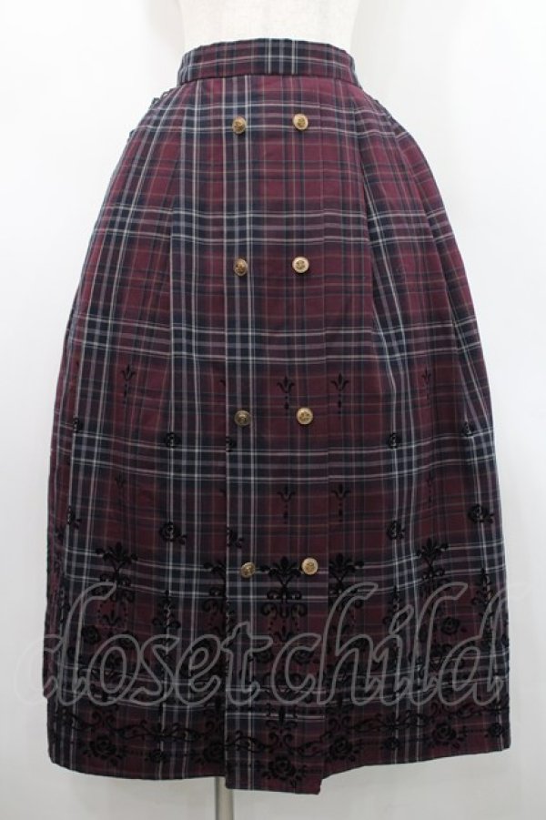 画像1: axes femme / フロッキーチェックスカート  ボルドーチェック I-26-02-15-105-AX-SK-SA-ZI (1)