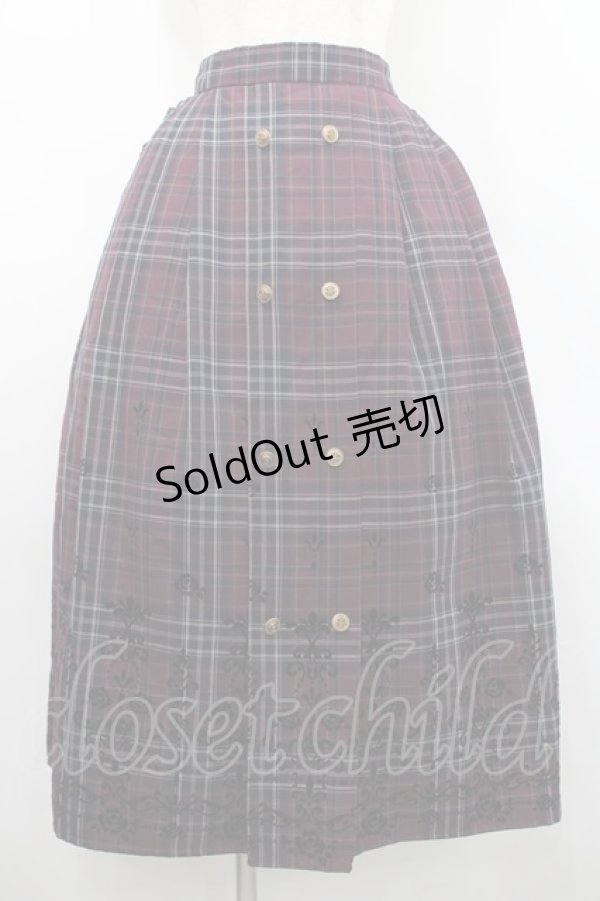 画像1: axes femme / フロッキーチェックスカート  ボルドーチェック I-26-02-15-105-AX-SK-SA-ZI (1)