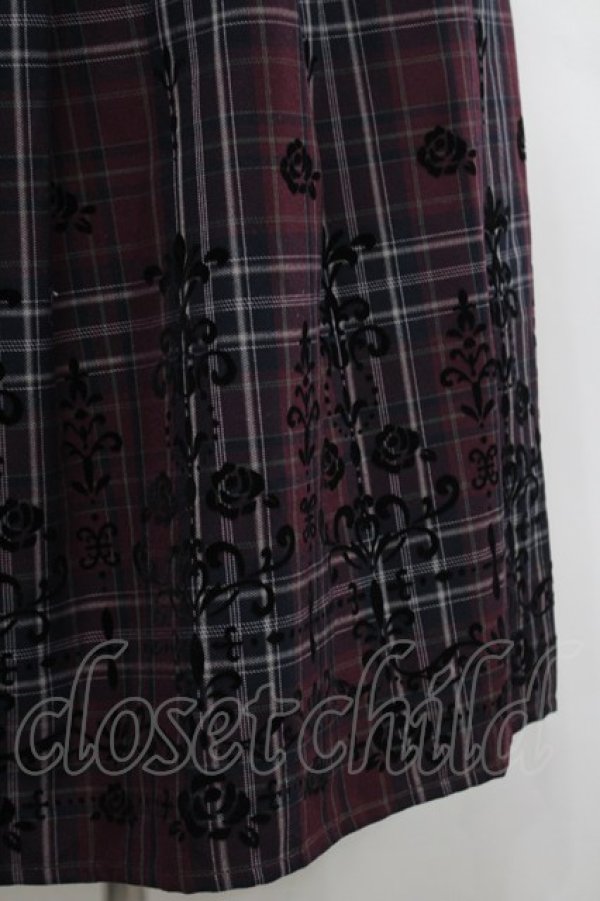 画像3: axes femme / フロッキーチェックスカート  ボルドーチェック I-26-02-15-105-AX-SK-SA-ZI (3)