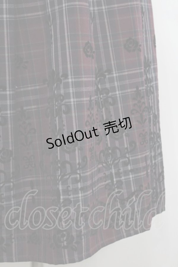 画像3: axes femme / フロッキーチェックスカート  ボルドーチェック I-26-02-15-105-AX-SK-SA-ZI (3)