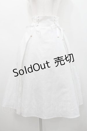 画像: Secret Honey / サイド編み下げロングスカート  白 I-26-02-15-106-CA-SK-SA-ZI